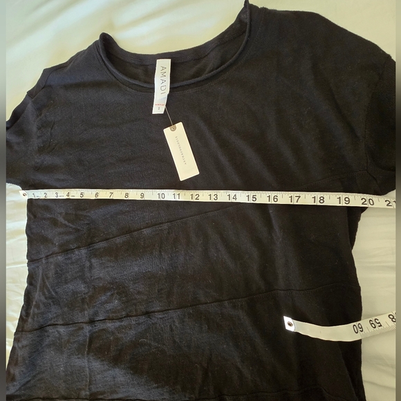 Nwt Anthro Amadi Asymmetrical Tunic Midnight Black Long Sleeve Hi-Low Top S - Picture 7 of 9